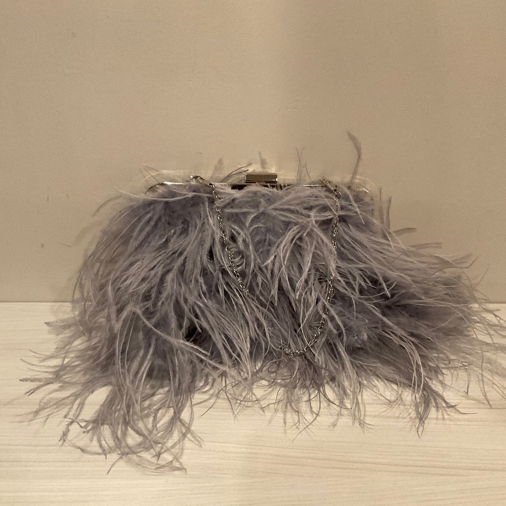 Feather evening bag